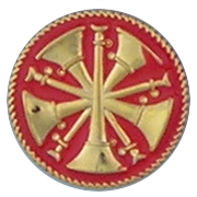 5 Crossed Raised Horns Insignia Style 4315F